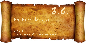 Bondy Olívia névjegykártya